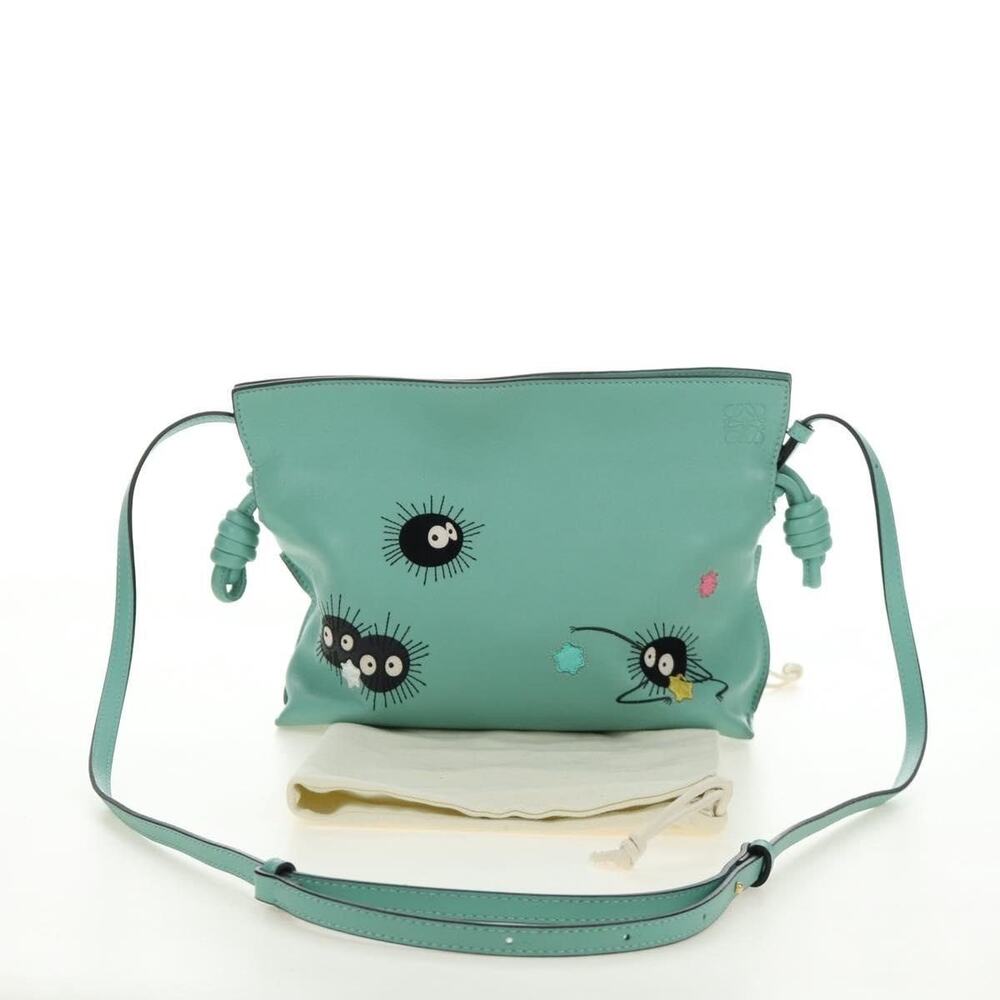 Loewe Leather Spirited Away Flamenco Clutch Mini Green